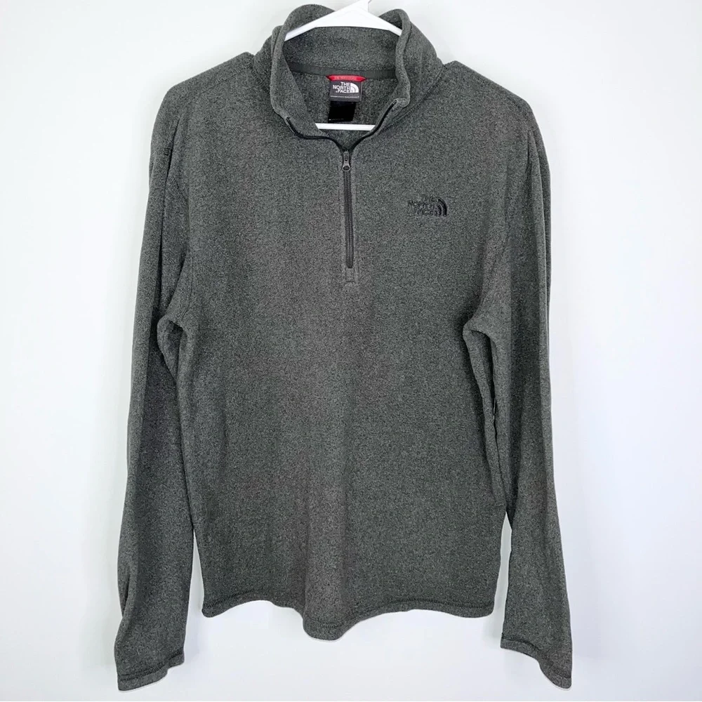 NORTH FACE Men’s Polartec Gray Quarter Zip Fleece Pullover Sweater Small